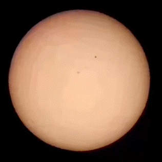 A Close Up Of The Sun Taken Through A Telescope On A Black Background . GIF