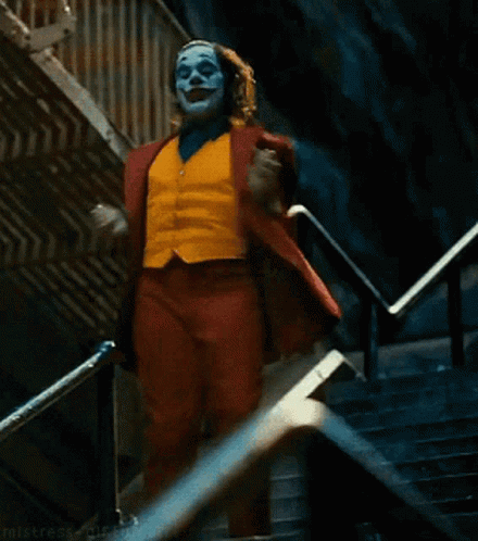 Clown Walking Down Stairs GIF