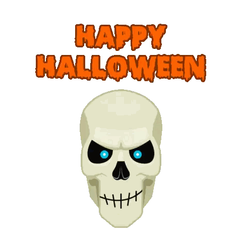 a clown with green hair and red eyes is smiling and says happy halloween