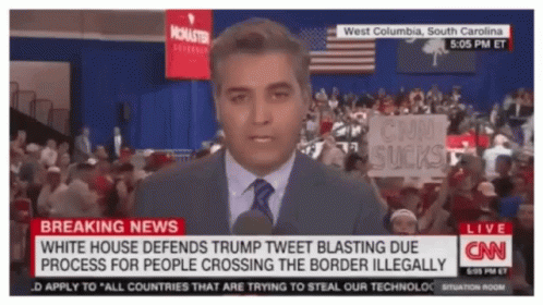 A Cnn Breaking News Report About Trump Tweet Blasting GIF