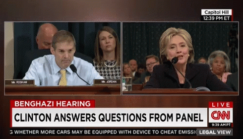 A Cnn Live Broadcast Of Ben Ghazi Hearing Hillary Clinton Answers Questions From Panel GIF