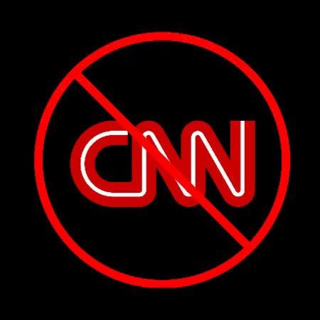 A Cnn Logo With A Red Circle And A Red Line Through It GIF