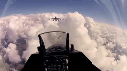 Fighter Jet Cockpit View In Sky GIF