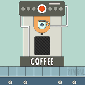 A Coffee Machine With A Cup Of Coffee On Top GIF