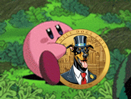 A Coin With A Picture Of A Dog On It That Says " All Dogs Coin " GIF