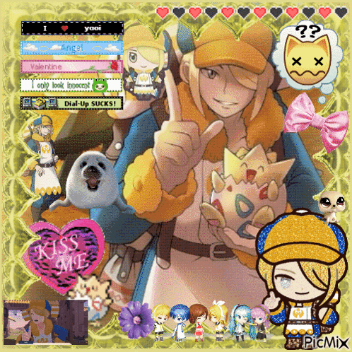 Anime Collage With Kiss Me Heart GIF