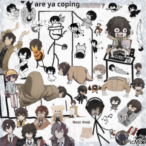 Anime Collage Are Ya Coping GIF
