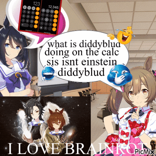 A Collage Of Anime Characters With The Words I Love Brainrot GIF