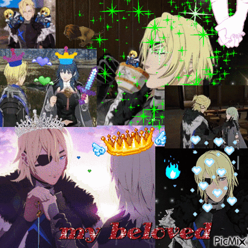 A Collage Of Anime Characters With The Words " My Beloved " On The Bottom GIF