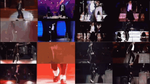 Collage Of Man Dancing On Stage GIF