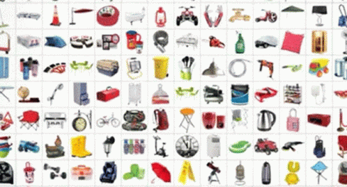 A Collage Of Images Of Various Items Including A Chair And A Bag GIF