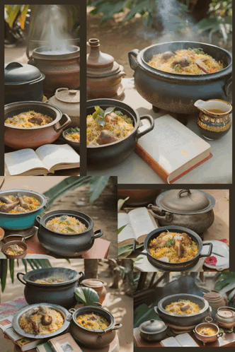 A Collage Of Images Showing Different Types Of Rice GIF