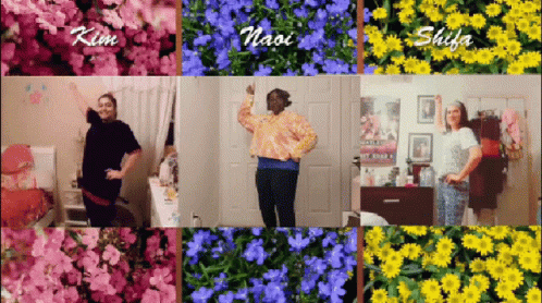 A Collage Of Images With The Names Kim Naoi And Shifa On Them GIF