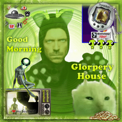 A Collage Of Images With The Words Good Morning Glorpery House At The Top GIF