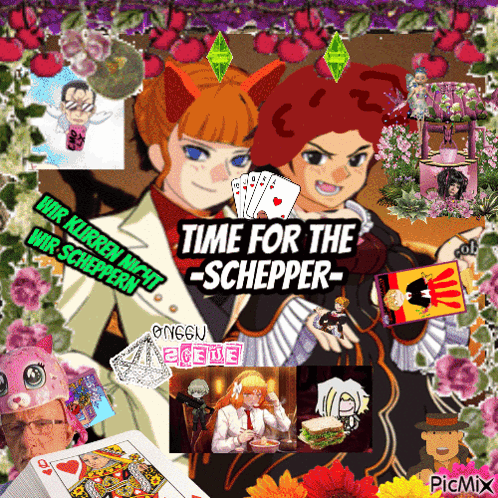 A Collage Of Images With The Words Time For The Schepper At The Top GIF