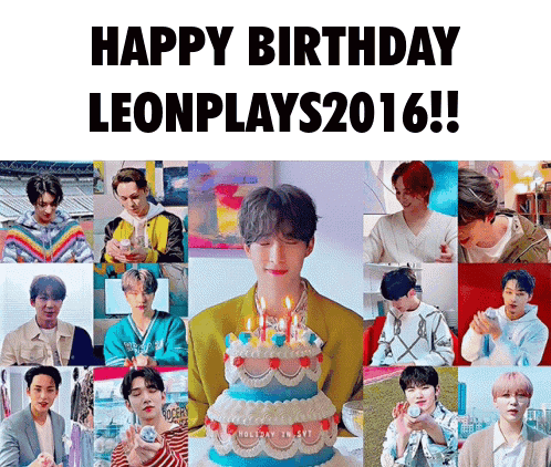 A Collage Of Photos With The Words Happy Birthday Leon Plays 2016 GIF
