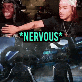 A Collage Of Pictures With The Word Nervous In The Middle GIF
