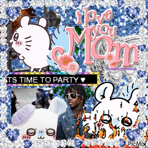 A Collage Of Pictures With The Words I Love You Mom GIF