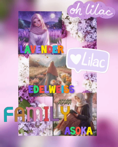 A Collage Of Purple Flowers With The Words Lavender Lilac And Family GIF