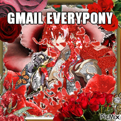 A Collage Of Red Roses With The Words Gmail Everypony GIF