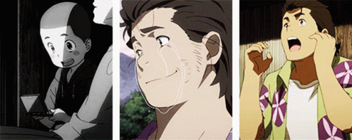 A Collage Of Three Images Of A Man 'S Face GIF