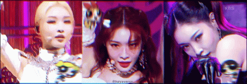 A Collage Of Three Images Of A Woman 'S Face . GIF