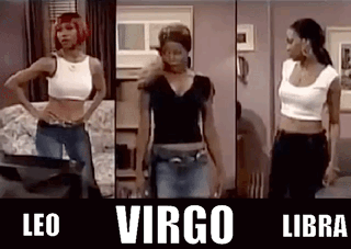 a collage of three pictures of a woman wearing a crop top .