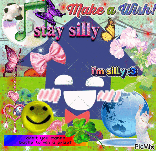 A Collage With A Smiley Face And The Words Make A Wish GIF