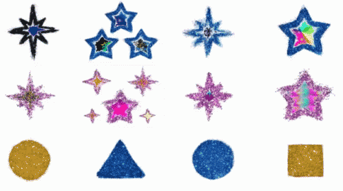 A Collection Of Glittery Stars And Geometric Shapes GIF