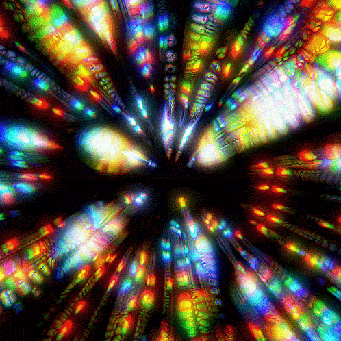 A Colorful Background With A Black Center And A Lot Of Lights GIF