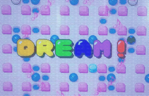 A Colorful Background With The Word Dream In The Center GIF