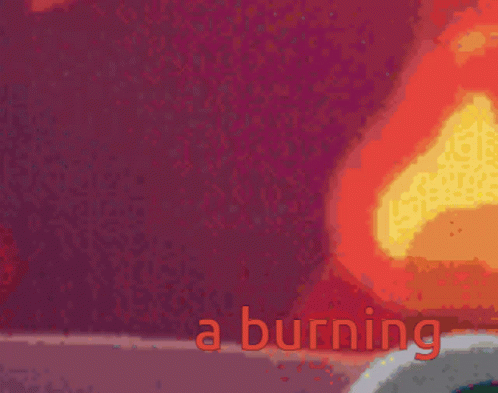 A Colorful Background With The Words A Burning Written In Red GIF