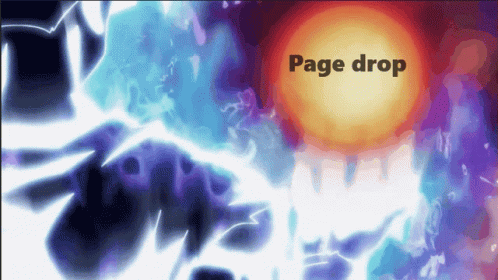 A Colorful Background With The Words Page Drop In The Center GIF