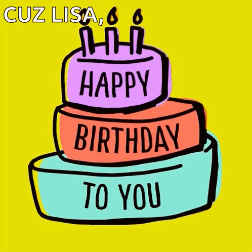 A Colorful Birthday Cake With The Words Happy Birthday To You On It GIF