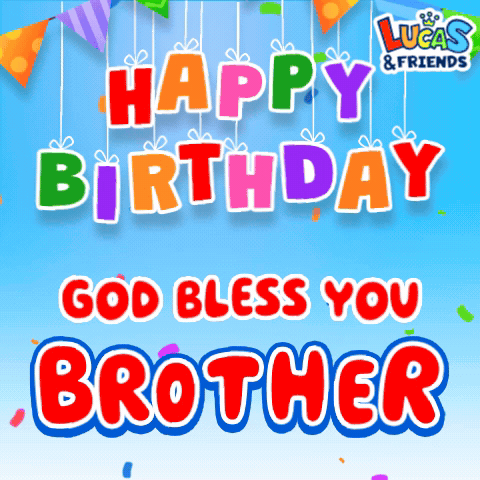 A Colorful Birthday Card For Lucas & Friends GIF