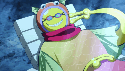 A Colorful Cartoon Character With A Yellow Face And Glasses GIF