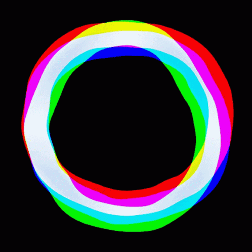 A Colorful Circle On A Black Background With A White Circle In The Middle GIF
