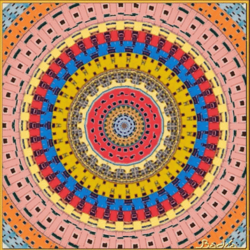 A Colorful Circular Pattern With A Watermark That Says ' Baola ' On It GIF