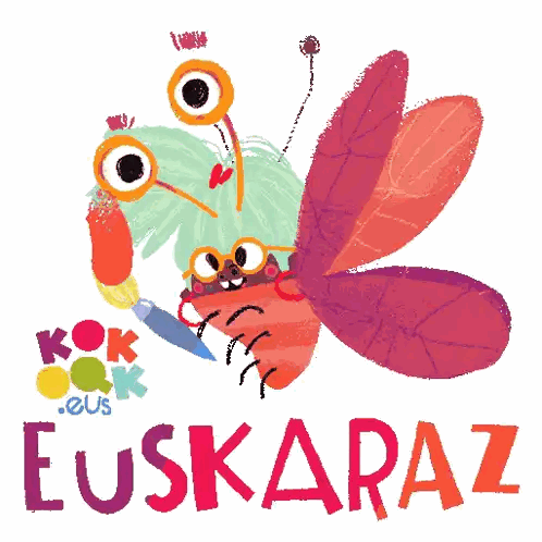 a colorful drawing of a bug with the word euskalaz written below it