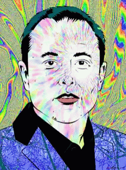 A Colorful Drawing Of A Man With A Surprised Expression GIF