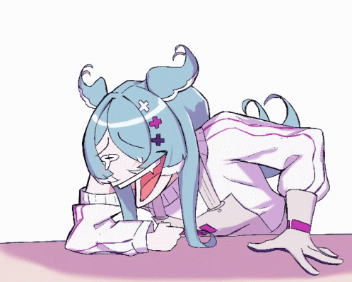 A Colorful Drawing Of A Person Laying On Their Stomach GIF