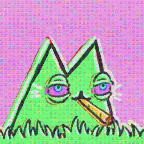 A Colorful Drawing Of A Person 'S Face With The Letter M In The Middle GIF