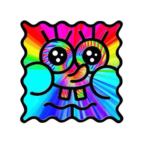 a colorful drawing of a spongebob squarepants face