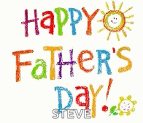A Colorful Happy Father 'S Day Greeting Card With A Butterfly And Sun GIF