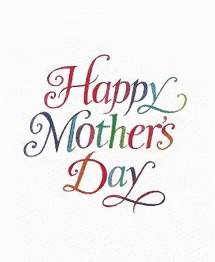 A Colorful Happy Mother 'S Day Card With Hearts GIF