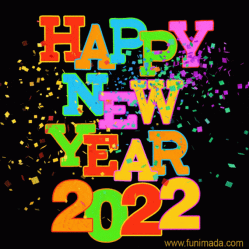A Colorful Happy New Year Greeting Card With The Website Www.funimada.com At The Bottom GIF