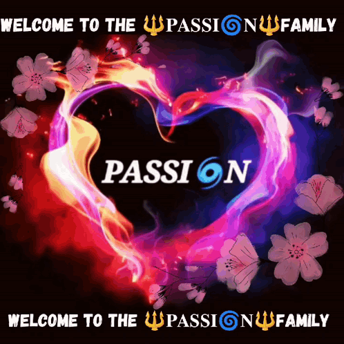 A Colorful Heart With The Word Passion In The Center GIF