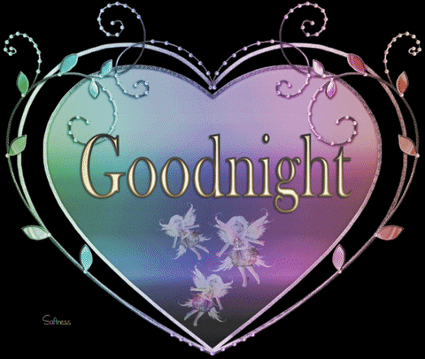 A Colorful Heart With The Words Goodnight On It GIF