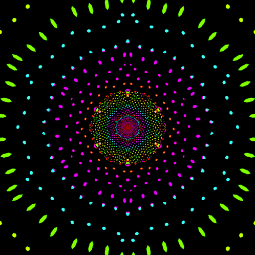 A Colorful Kaleidoscope With A Black Background GIF