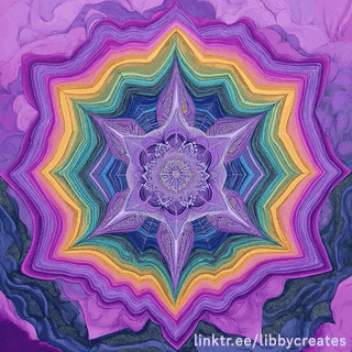 A Colorful Kaleidoscope With A Linktr.ee/libbycreates Watermark On The Bottom GIF